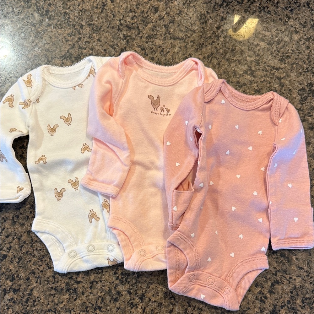 Carters Preemie long sleeved onsies